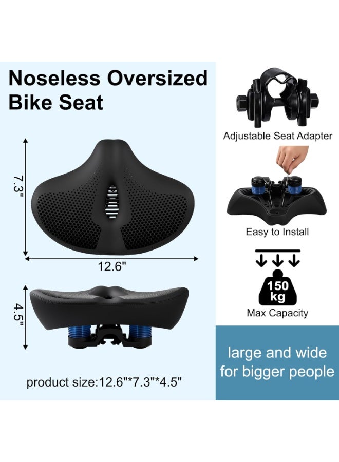 Bukela Upgrade Oversize Bike Seat for Men Women, Extra Wide Noseless Bicycle Seat Cushion, Waterproof Comfort Memory Foam Bike Saddle Fit for Peloton Bikes, Exercise Bike, EBikes, City Bike - Image 5